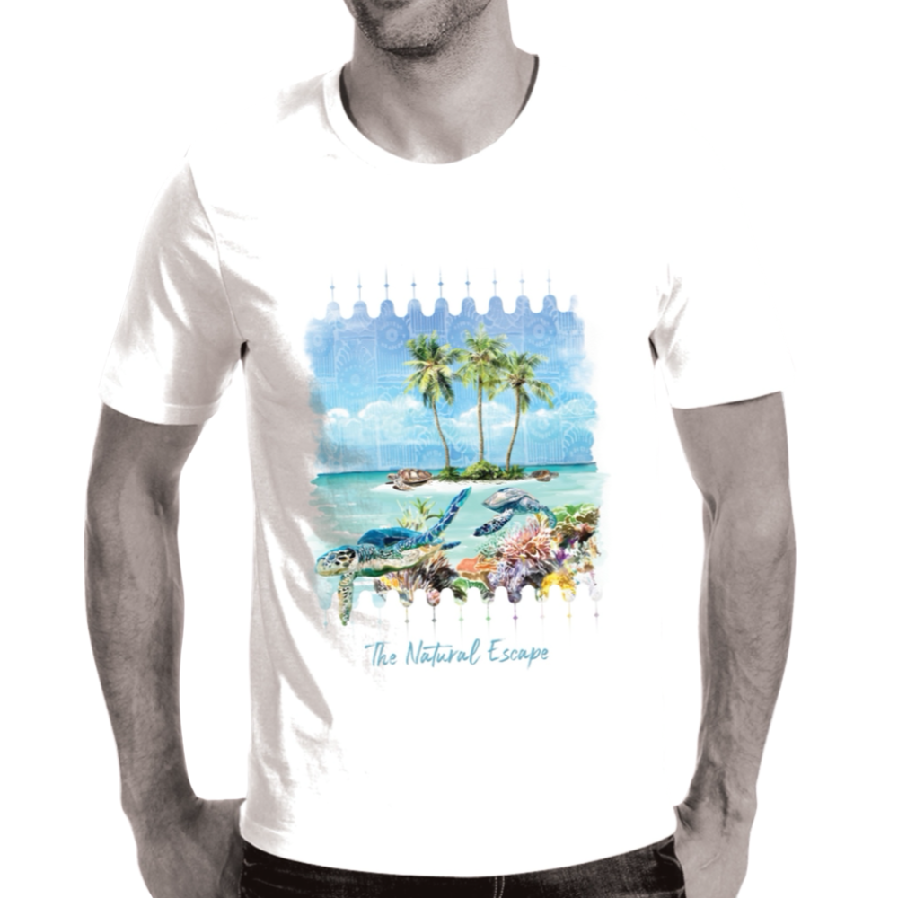 Short sleeves beach graphic t-shirt