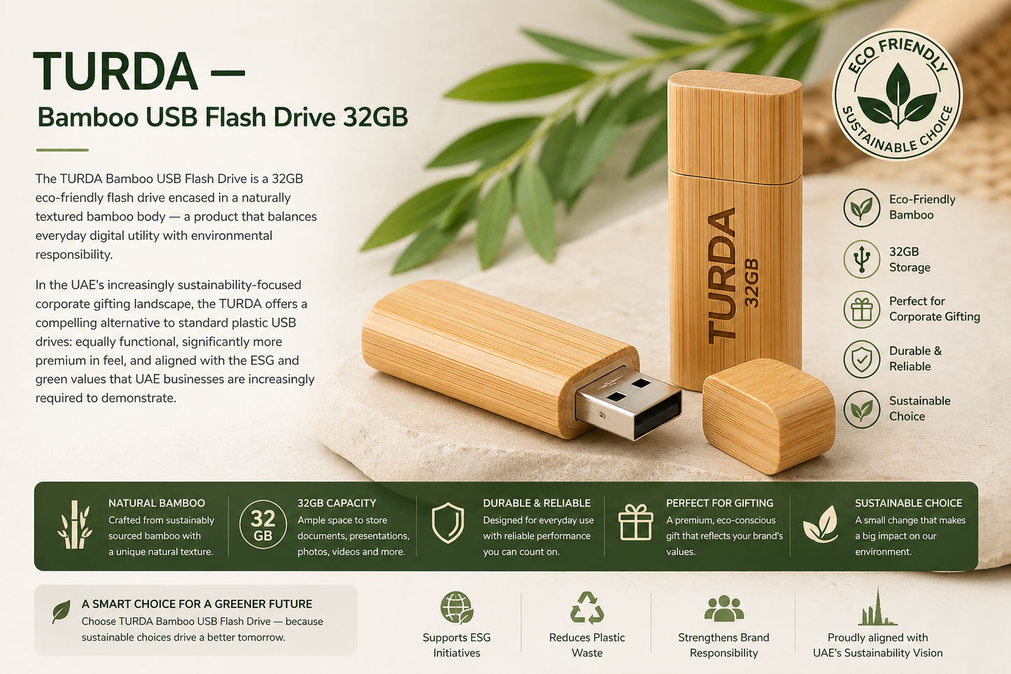 TURDA — Bamboo USB Flash Drive 32GB