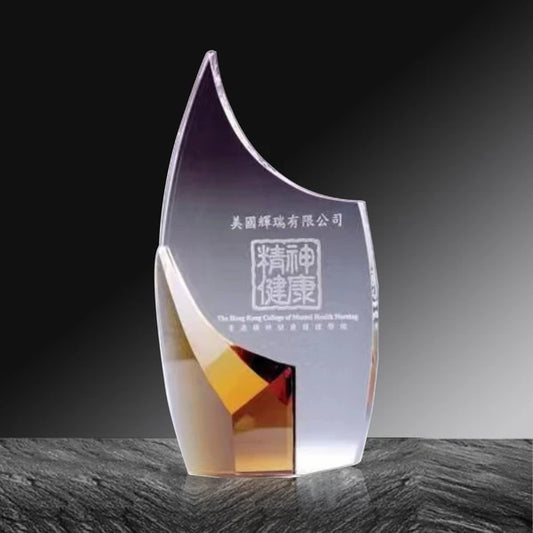 Yellow Tail Crystal Trophy