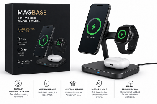 MagBase 3-in-1 Wireless Charging Station
