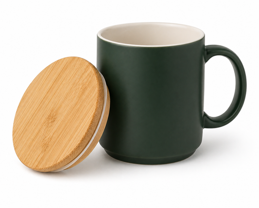 SEVILLA — eco-neutral Ceramic Mug with Bamboo Lid