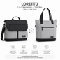 LORETTO — 2-in-1 Messenger & Tote Bag (Black / Light Grey)