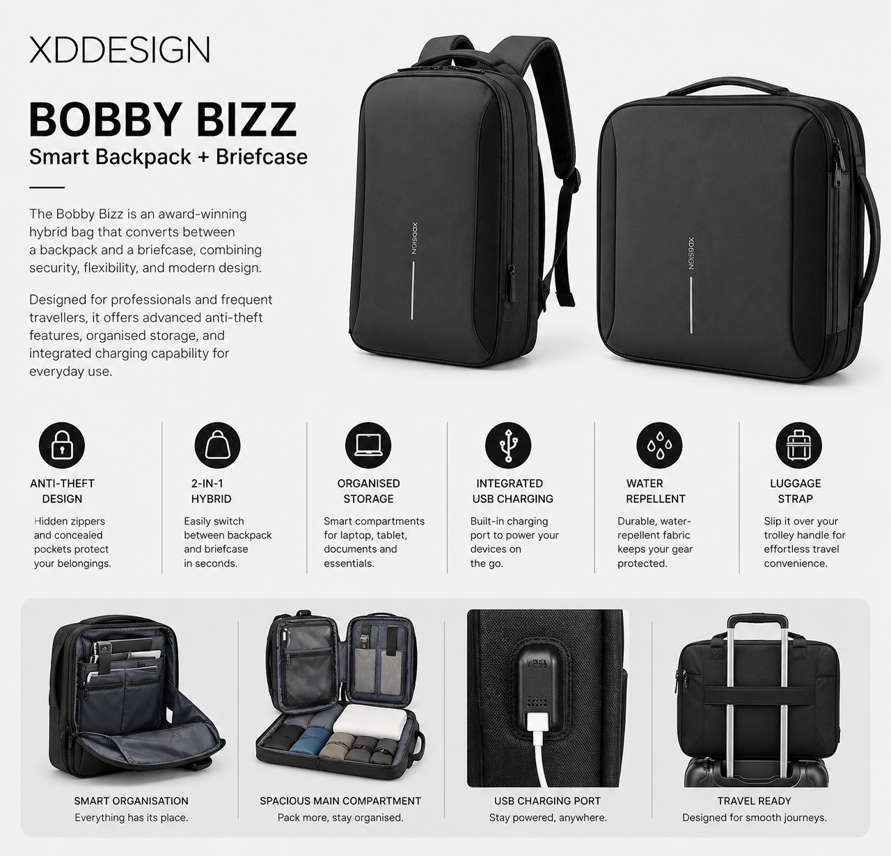 XDDESIGN Bobby Bizz Smart Backpack + Briefcase