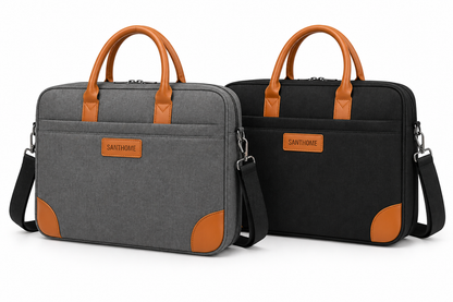 SLOTEN — Santhome 15" Laptop Bag (Grey/Tan & Black/Tan)