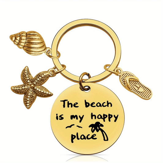 Round metal charms keychain