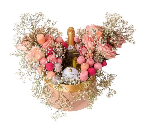 Non Alcoholic Wine, Roses & Desserts Hamper