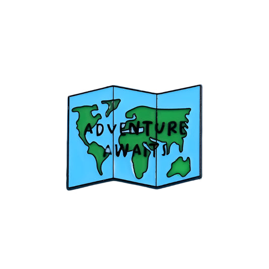 Enamel Pin-  Adventure Awaits World Map