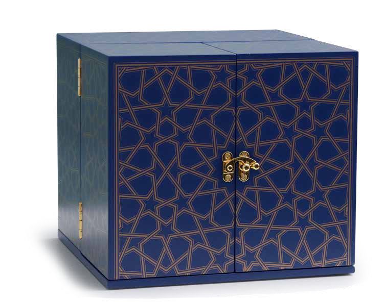 Blue & Gold 4 Drawer Box