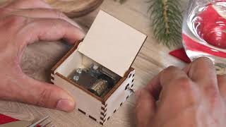 Wooden Christmas music box